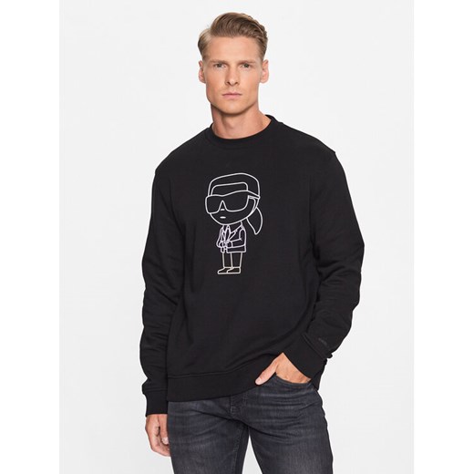 KARL LAGERFELD Bluza 705400 533910 Czarny Regular Fit ze sklepu MODIVO w kategorii Bluzy męskie - zdjęcie 184261635