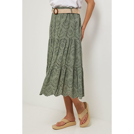 Lin Passion Lniana spódnica w kolorze khaki Lin Passion 40/42 promocyjna cena Limango Polska