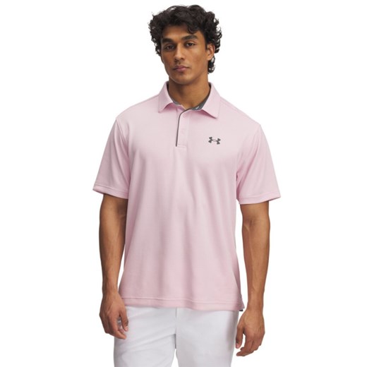 Męska koszulka polo Under Armour Tech Polo - różowa ze sklepu Sportstylestory.com w kategorii T-shirty męskie - zdjęcie 184264059