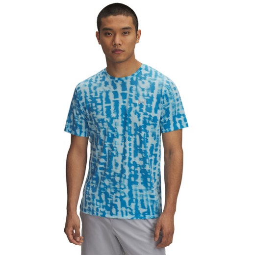 Męska koszulka do biegania Under Armour UA Launch Printed SS - niebieska ze sklepu Sportstylestory.com w kategorii T-shirty męskie - zdjęcie 184264069