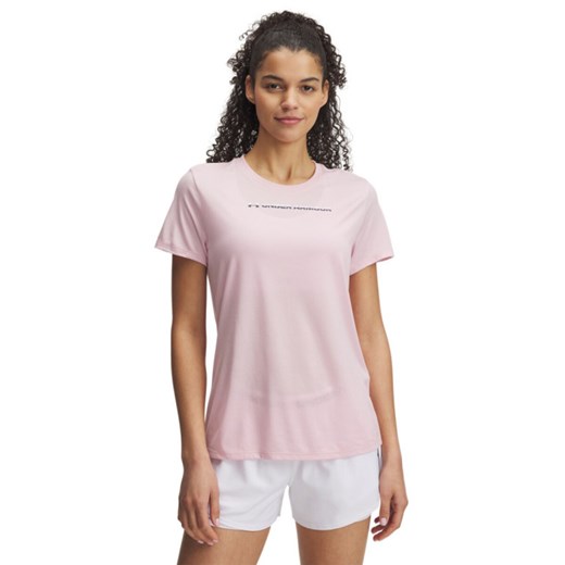 Damska koszulka treningowa Under Armour UA Tech PTH Graphic SSC - różowa ze sklepu Sportstylestory.com w kategorii Bluzki damskie - zdjęcie 184264079