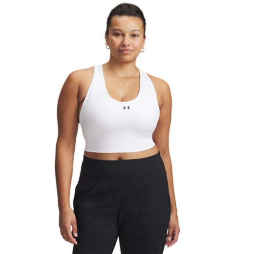 Biustonosz treningowy Under Armour Vanish Seamless Mid Bra - biały ze sklepu Sportstylestory.com w kategorii Biustonosze - zdjęcie 184264085