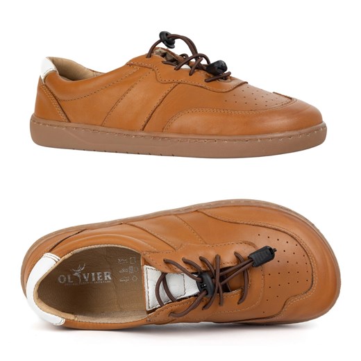 Olivier Buty Damskie Barefoot Skóra Minimalistyczne Szerokie Aria brązowe ze sklepu ButyModne.pl w kategorii Mokasyny męskie - zdjęcie 184264176