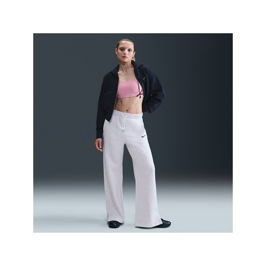 Damskie spodnie z wysokim stanem i szerokimi nogawkami Nike Sportswear Phoenix Fleece - Brązowy ze sklepu Nike poland w kategorii Spodnie damskie - zdjęcie 184264216