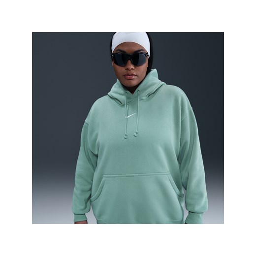Damska bluza z kapturem o kroju oversize Nike Sportswear Phoenix Fleece (duże rozmiary) - Zieleń ze sklepu Nike poland w kategorii Bluzy damskie - zdjęcie 184264287