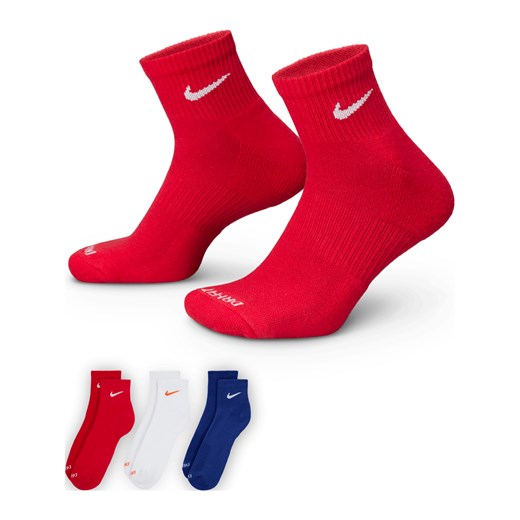 Stopki treningowe Nike Everyday Plus Cushioned (3 pary) - Wielokolorowe ze sklepu Nike poland w kategorii Skarpetki dziecięce - zdjęcie 184264357