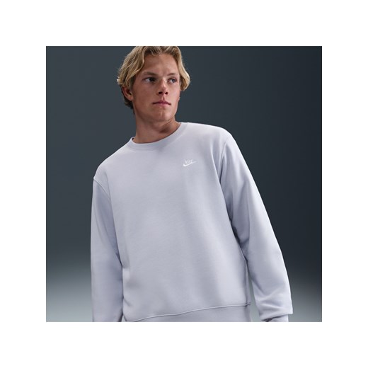 Męska bluza z dzianiny Nike Club - Szary ze sklepu Nike poland w kategorii Bluzy męskie - zdjęcie 184264555