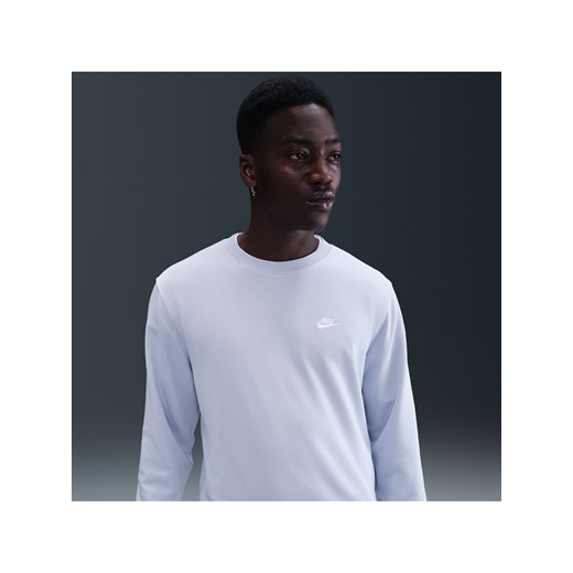Męska bluza z dzianiny dresowej Nike Club - Szary ze sklepu Nike poland w kategorii Bluzy męskie - zdjęcie 184264617