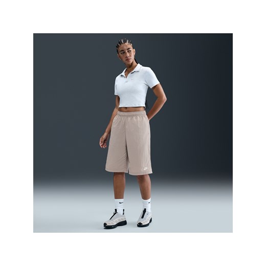 Damskie luźne spodenki do kolan ze średnim stanem Nike Sportswear - Szary ze sklepu Nike poland w kategorii Szorty - zdjęcie 184264638