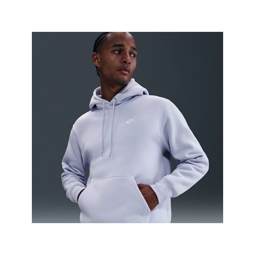 Męska dzianinowa bluza z kapturem Nike Club - Szary ze sklepu Nike poland w kategorii Bluzy męskie - zdjęcie 184264647