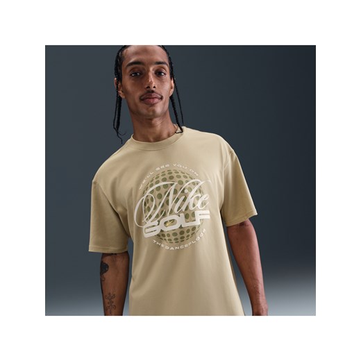 Męski T-shirt do golfa Nike - Brązowy ze sklepu Nike poland w kategorii T-shirty męskie - zdjęcie 184264768