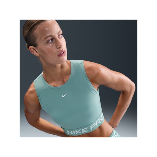 Damska koszulka bez rękawów o skróconym kroju Dri-FIT Nike Pro - Zieleń ze sklepu Nike poland w kategorii Bluzki damskie - zdjęcie 184264815