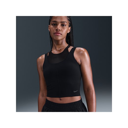 Damska koszulka bez rękawów o skróconym kroju Dri-FIT Nike One Fitted - Czerń ze sklepu Nike poland w kategorii Bluzki damskie - zdjęcie 184264968