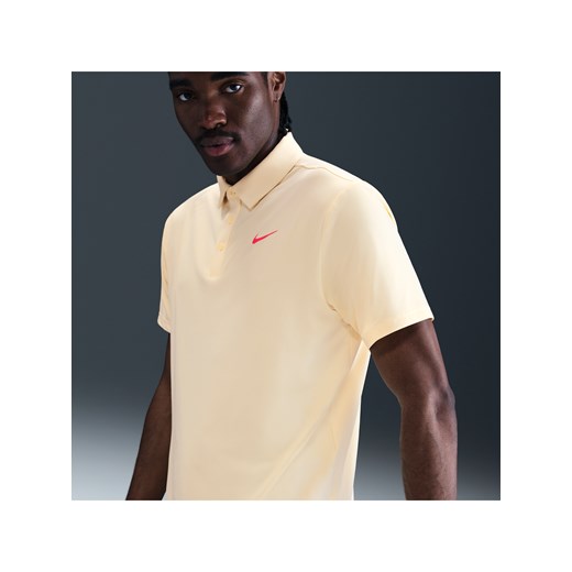 Męska gładka koszulka polo do golfa Dri-FIT Nike Tour - Brązowy ze sklepu Nike poland w kategorii T-shirty męskie - zdjęcie 184264986
