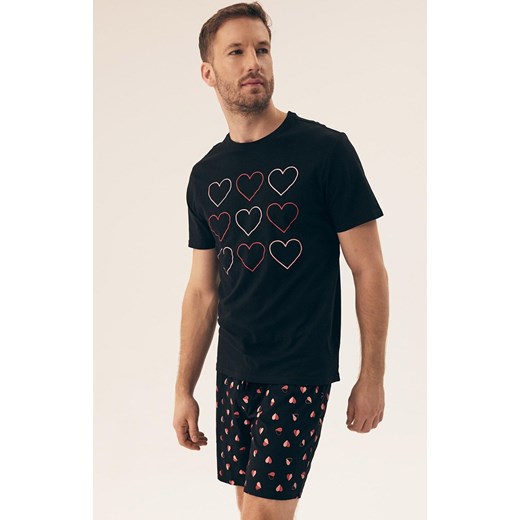 Henderson bawełniana piżama męska Sweet 42602-99X, Kolor czarny-wzór, Rozmiar 2XL, Henderson ze sklepu Intymna w kategorii Piżamy męskie - zdjęcie 184268917