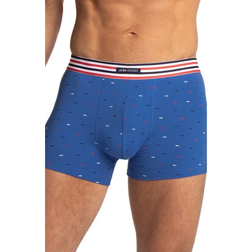 2-pack bawełniane bokserki męskie M-1066SZG, Kolor granatowo-niebieski, Rozmiar L, LAMA ze sklepu Intymna w kategorii Majtki męskie - zdjęcie 184268956