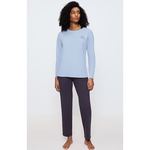 Triumph piżama damska długa 10225065-0032, Kolor niebiesko-granatowy, Rozmiar 44, Triumph ze sklepu Intymna w kategorii Piżamy damskie - zdjęcie 184269119