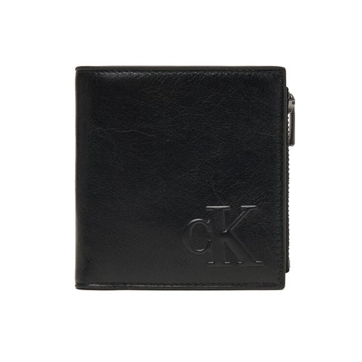 Duży Portfel Męski Calvin Klein Sculpted Impression Compact Zip LV04G1074G Czarny ze sklepu eobuwie.pl w kategorii Portfele męskie - zdjęcie 184269155