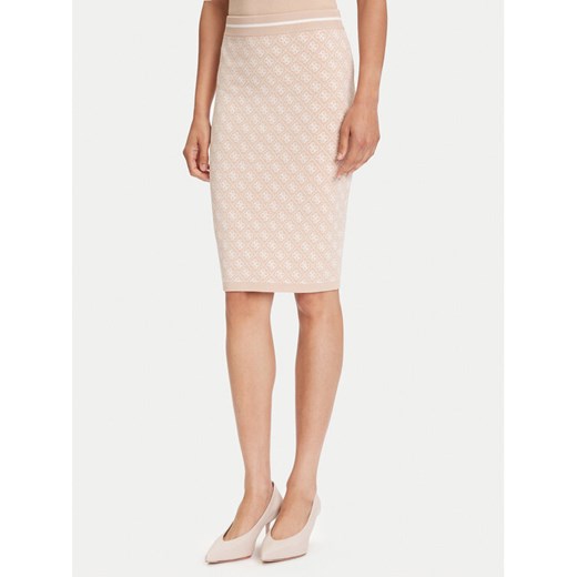 Guess Spódnica ołówkowa W4BD53 Z37K0 Beżowy Regular Fit ze sklepu MODIVO w kategorii Spódnice - zdjęcie 184269408