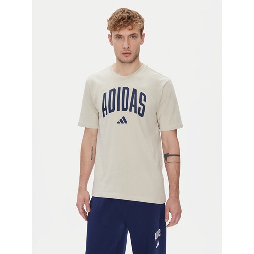 adidas T-Shirt Collegiate Lineage Graphic JM6415 Beżowy Regular Fit ze sklepu MODIVO w kategorii T-shirty męskie - zdjęcie 184269425