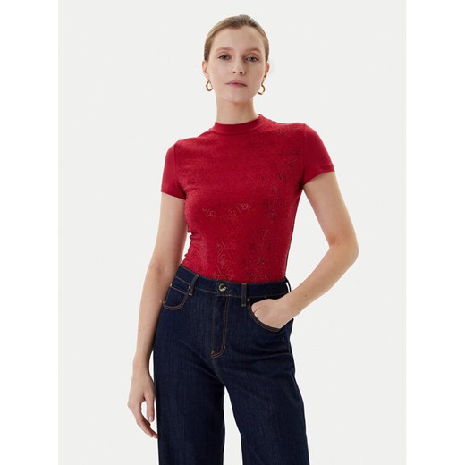 Guess T-Shirt W4BI26 J1314 Bordowy Regular Fit ze sklepu MODIVO w kategorii Bluzki damskie - zdjęcie 184269426