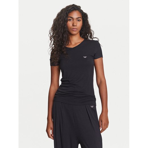 Emporio Armani Underwear T-Shirt EW000409 AF10889 UC001 Czarny Regular Fit ze sklepu MODIVO w kategorii Bluzki damskie - zdjęcie 184271577