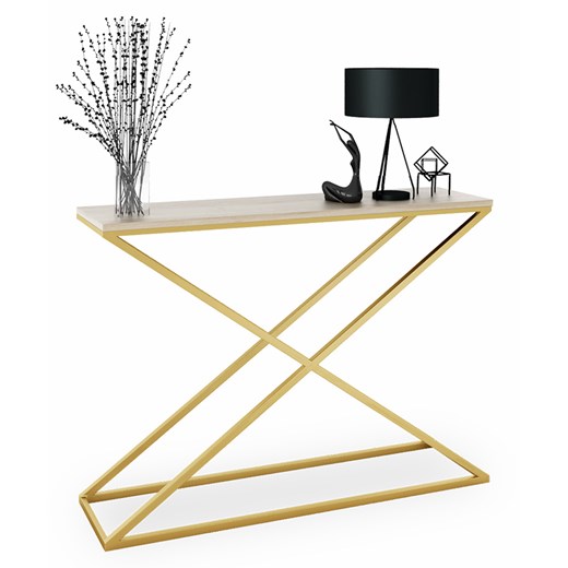 Konsola toaletka glamour złoty + dąb sonoma G4-E17 Elior One Size okazja Edinos.pl