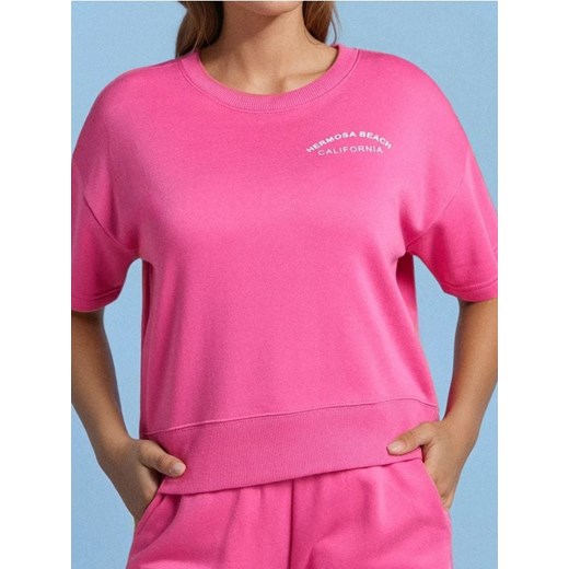 Sinsay - Bluza z krótkim rękawem - różowy ze sklepu Sinsay w kategorii Bluzy damskie - zdjęcie 184276647