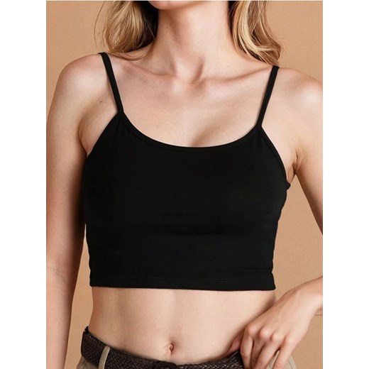 Sinsay - Crop top na ramiączkach - czarny ze sklepu Sinsay w kategorii Bluzki damskie - zdjęcie 184276678