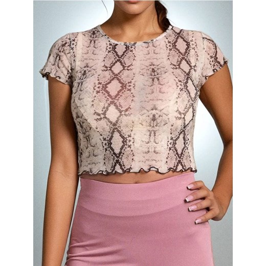 Sinsay - Crop top w wężowy wzór - wielobarwny ze sklepu Sinsay w kategorii Bluzki damskie - zdjęcie 184276796