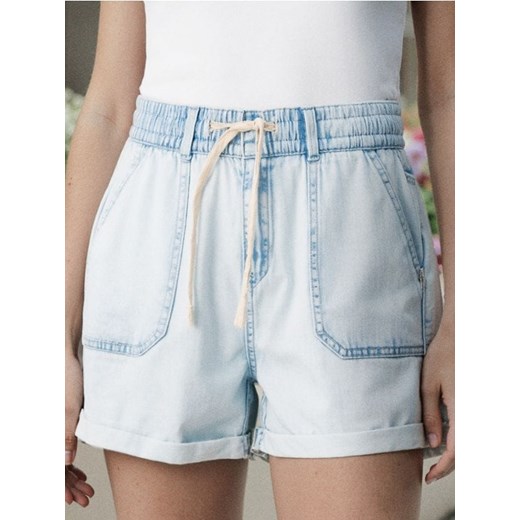 Sinsay - Szorty jeansowe paperbag high waist - niebieski ze sklepu Sinsay w kategorii Szorty - zdjęcie 184276946