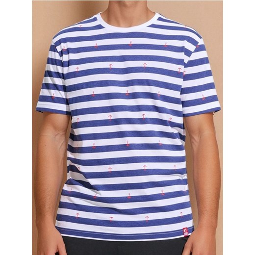 Sinsay - Koszulka w marynistyczne paski - biały ze sklepu Sinsay w kategorii T-shirty męskie - zdjęcie 184276977