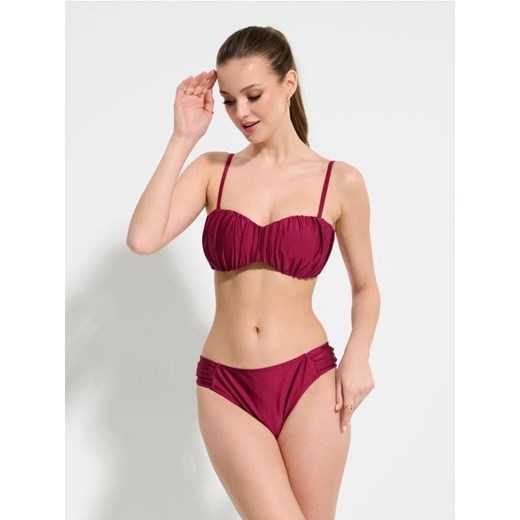 Sinsay - Góra od bikini bandeau - bordowy ze sklepu Sinsay w kategorii Stroje kąpielowe - zdjęcie 184277065