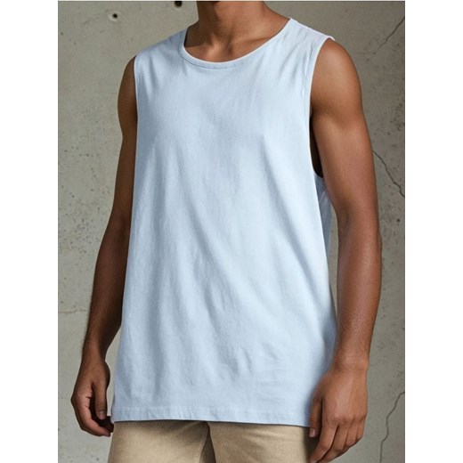 Sinsay - Tank top w stylu basic - błękitny ze sklepu Sinsay w kategorii T-shirty męskie - zdjęcie 184277116