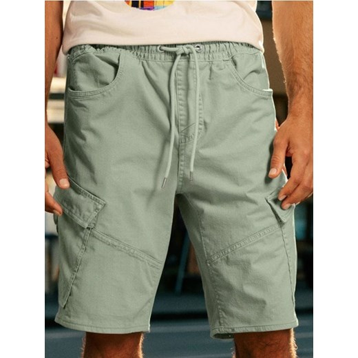 Sinsay - Szorty jeansowe jogger - zielony ze sklepu Sinsay w kategorii Spodenki męskie - zdjęcie 184277258