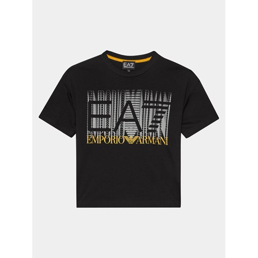 EA7 Emporio Armani T-Shirt 3DBT59 BJ02Z 1200 Czarny Regular Fit ze sklepu MODIVO w kategorii T-shirty chłopięce - zdjęcie 184277646