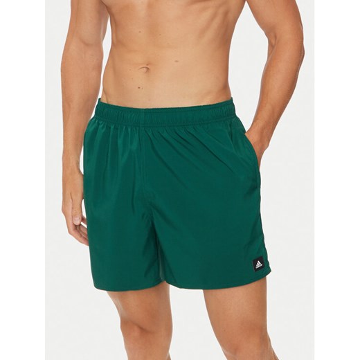 adidas Szorty kąpielowe Solid CLX IX7582 Zielony Regular Fit ze sklepu MODIVO w kategorii Kąpielówki - zdjęcie 184277655