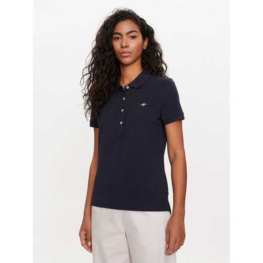 Gant Polo Shield 4200870 Granatowy Slim Fit ze sklepu MODIVO w kategorii Bluzki damskie - zdjęcie 184277659