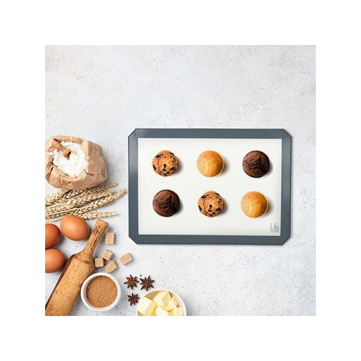 COOK CONCEPT Silikonowa mata w kolorze białym do pieczenia - 42 x 30 cm ze sklepu Limango Polska w kategorii Kolczyki - zdjęcie 184278205