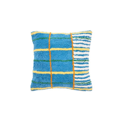Villa Collection Poduszka &quot;Styles&quot; w kolorze niebiesko-żółto-kremowym - 45 x 45 cm ze sklepu Limango Polska w kategorii Poduszki dekoracyjne - zdjęcie 184278228