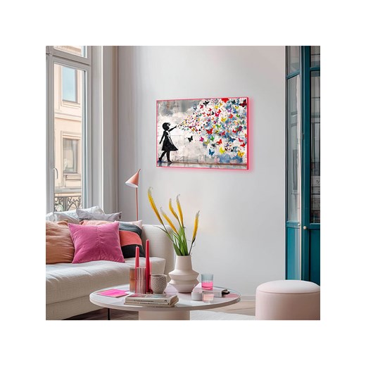Orangewallz Druk artystyczny &quot;Bright Butterfly Girl&quot; w ramce ze sklepu Limango Polska w kategorii Obrazy - zdjęcie 184278345
