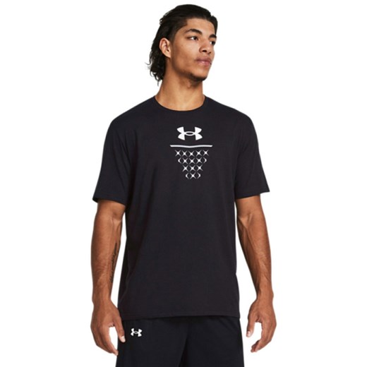 Męski t-shirt z nadrukiem Under Armour UA Net Icon Basketball - czarny ze sklepu Sportstylestory.com w kategorii T-shirty męskie - zdjęcie 184280115
