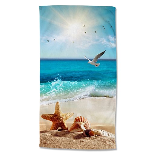 Good Morning Ręcznik plażowy &quot;Sealife&quot; w kolorze beżowo-niebieskim ze sklepu Limango Polska w kategorii Ręczniki - zdjęcie 184281488