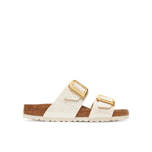 Klapki Birkenstock Sydney Cushion Buckle 1030258 Écru ze sklepu eobuwie.pl w kategorii Klapki damskie - zdjęcie 184281939