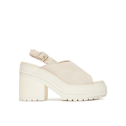 Sandały Converse Chuck 70 De Luxe Heel Mule A15070C Écru ze sklepu eobuwie.pl w kategorii Sandały damskie - zdjęcie 184281967