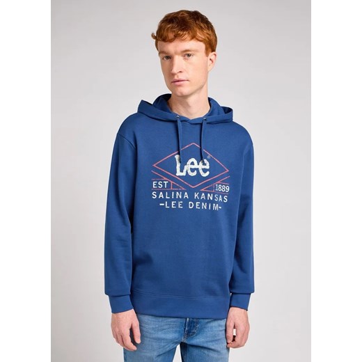 LEE MĘSKA BLUZA Z KAPTUREM LEE HOODIE DRAMA NAVY 112349514 ze sklepu YouNeedit.pl w kategorii Bluzy męskie - zdjęcie 184283619