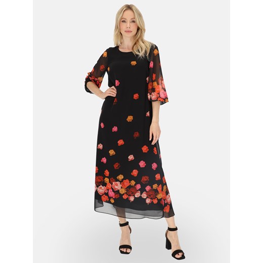 Czarna zwiewna sukienka maxi w kwiaty L'AF Pabla ze sklepu Eye For Fashion w kategorii Sukienki - zdjęcie 184283638
