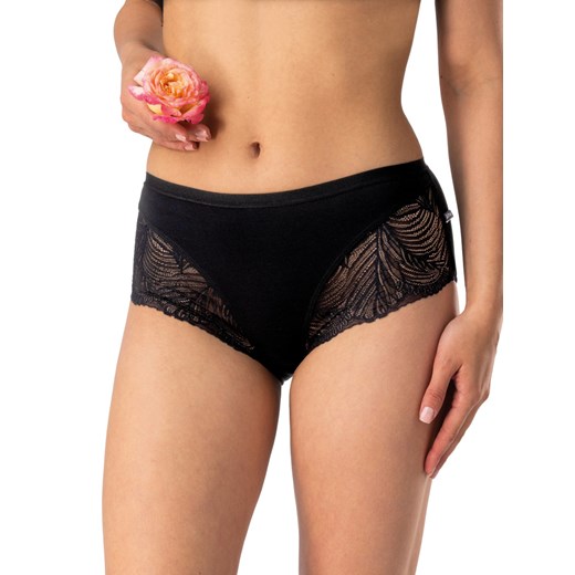 ELEGANCKIE MIDI BIKINI  Z KORONKĄ 2szt. - czarne - S czarny ze sklepu PH KEY Sp. z o.o.  w kategorii Majtki damskie - zdjęcie 184283767