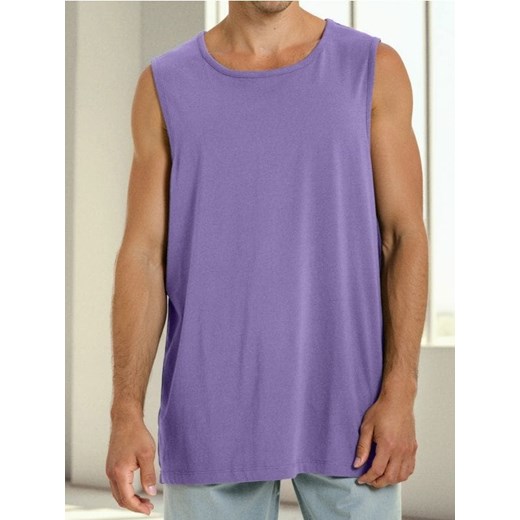 Sinsay - Bawełniany tank top - fioletowy ze sklepu Sinsay w kategorii T-shirty męskie - zdjęcie 184284085