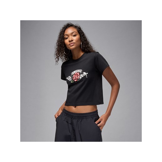 Damski dopasowany T-shirt z grafiką Jordan Flight - Czerń ze sklepu Nike poland w kategorii Bluzki damskie - zdjęcie 184284115